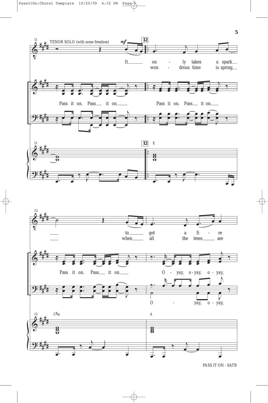 Pass It On 4-Part scores gallery preview page 3