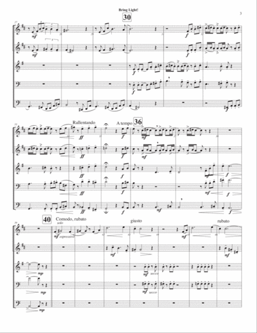 Bring Light! for brass quintet Brass Quintet scores gallery preview page 5
