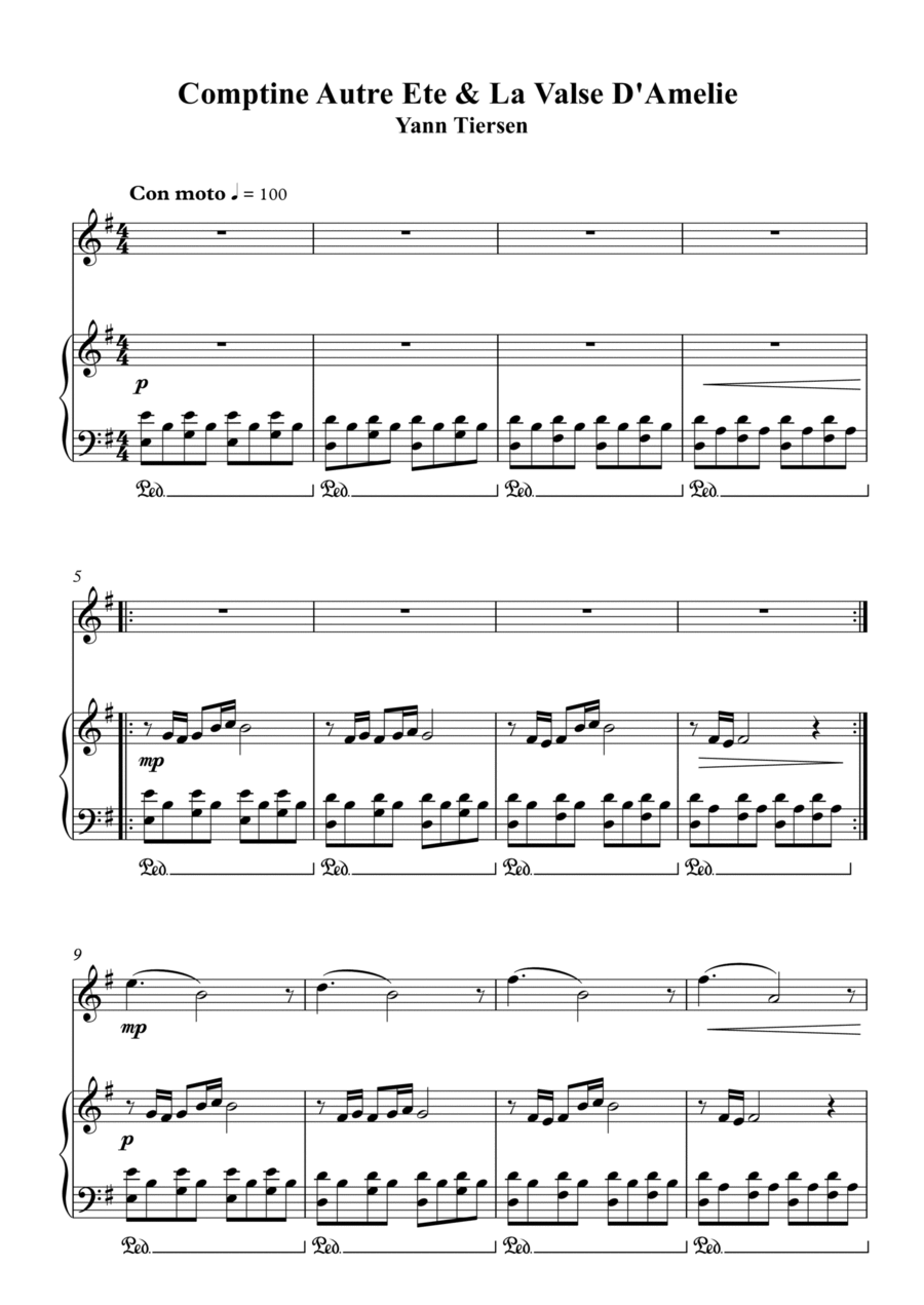 Comptine D'un Autre Été: L'après-midi Violin Solo scores gallery preview page 1