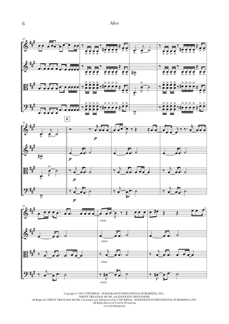 Alive String Quartet scores gallery preview page 6