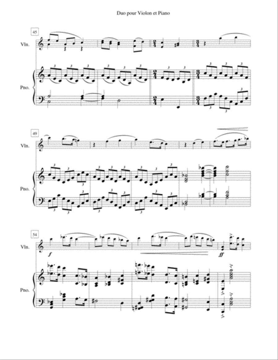 Duo for Violin and Piano op. 13b Violin scores gallery preview page 5