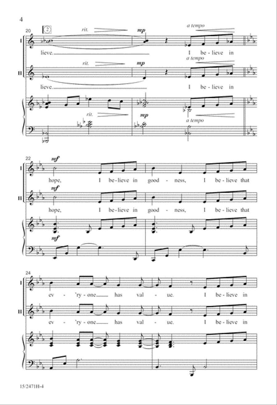 I Believe I Believe SSA scores gallery preview page 5