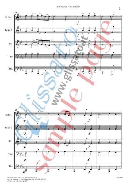 Ave Maria - Brass quintet/ensemble (score & parts) image number null