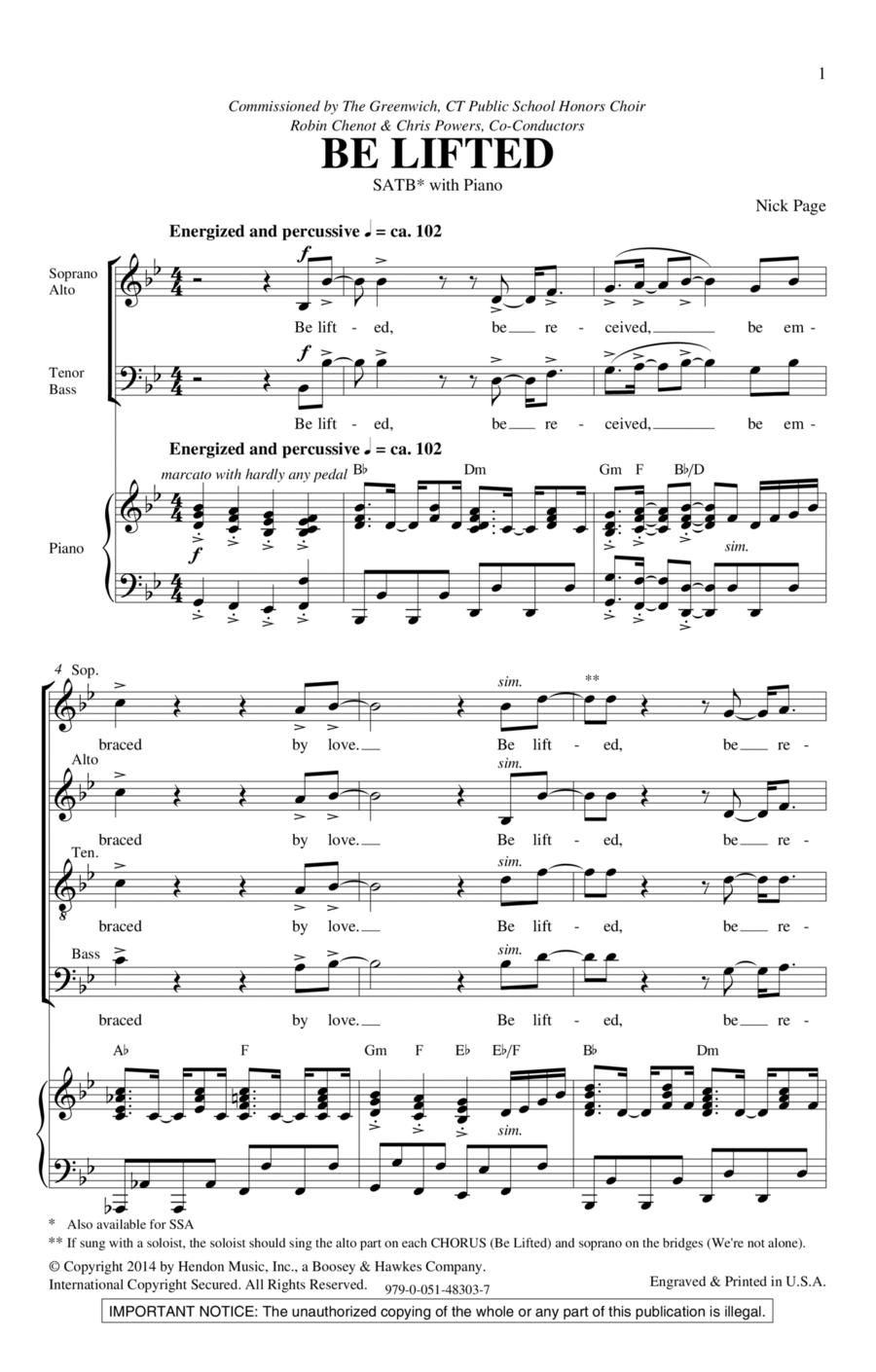 Be Lifted 4-Part scores gallery preview page 1