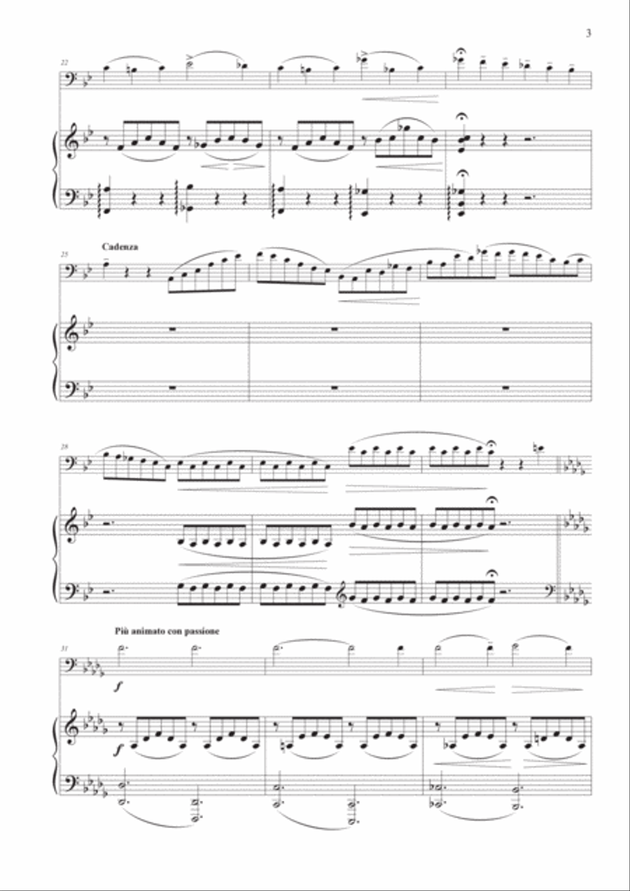 Dreams of Love No. 3 for Trombone and Piano Piano scores gallery preview page 5