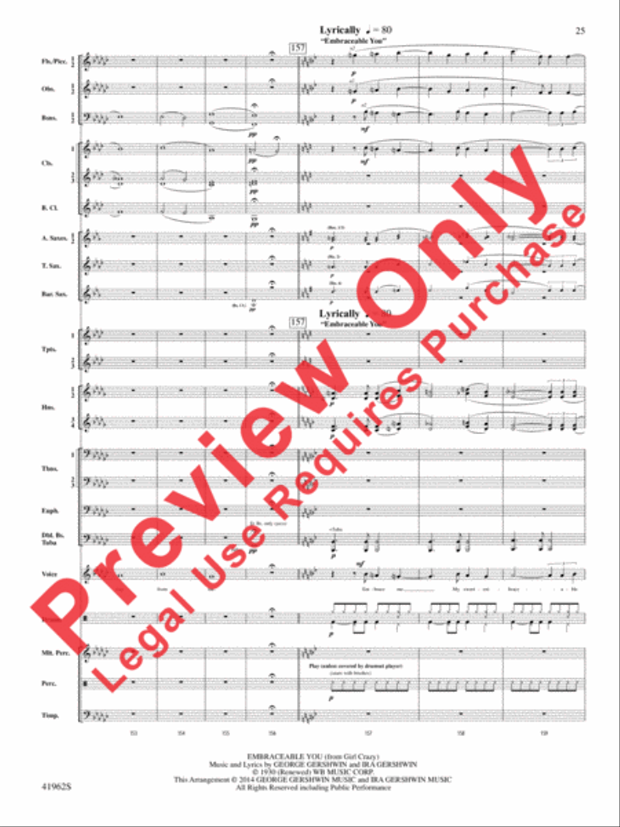 A Gershwin Tribute to Love Concert Band scores gallery preview page 26