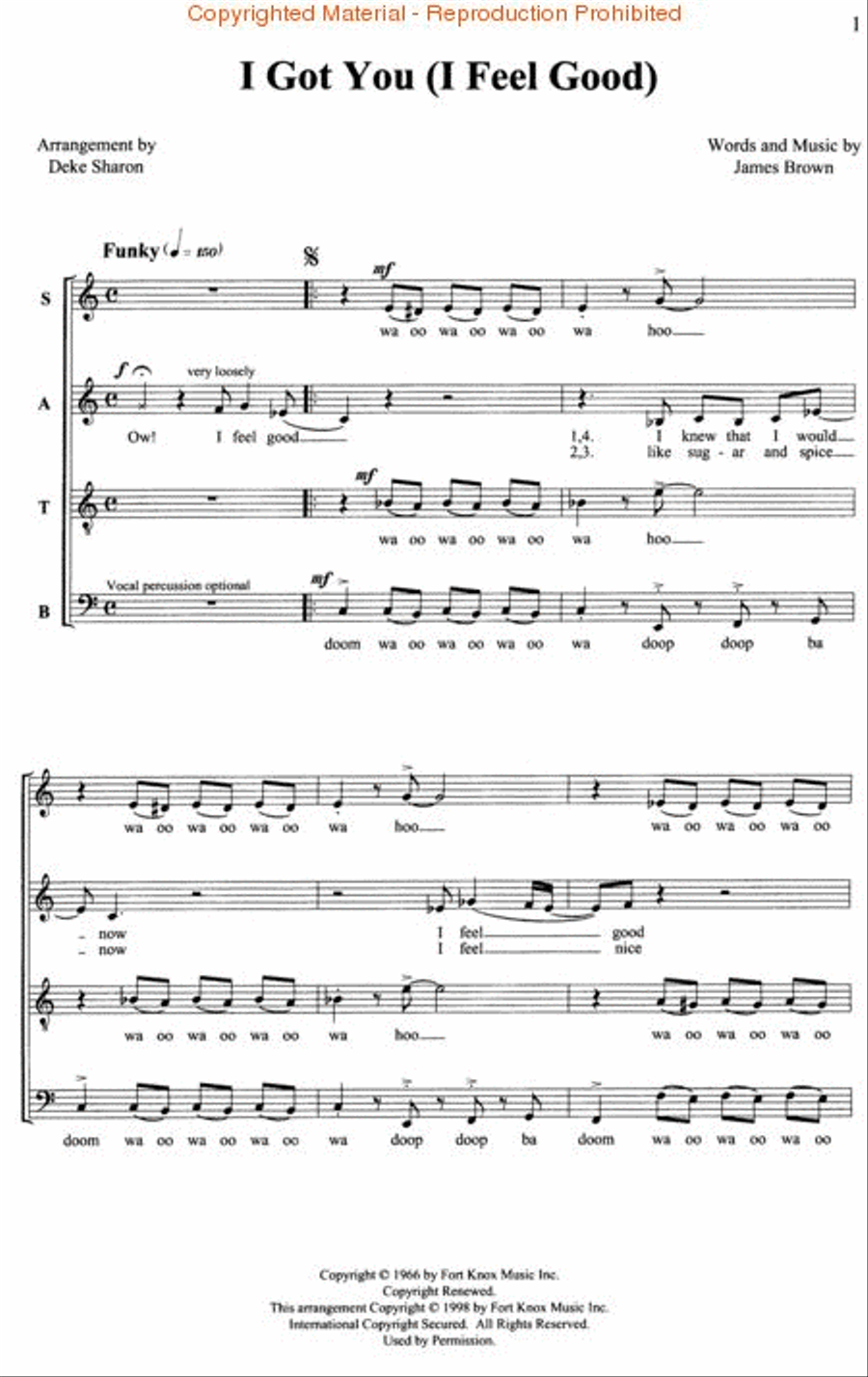 I Feel Good (A Contemporary A Cappella Collection, Volume 3) 4-Part scores gallery preview page 2