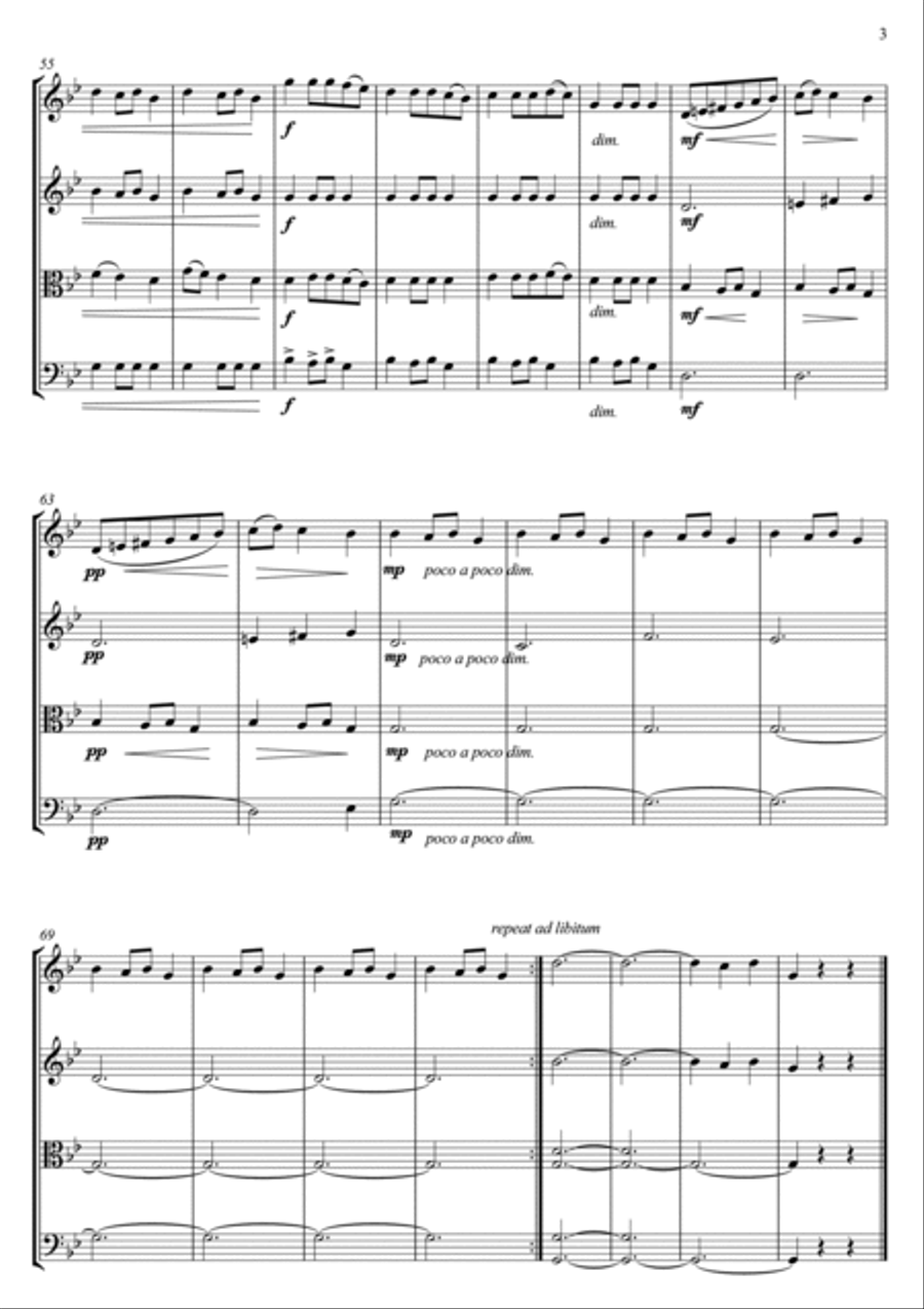 Carol of the Bells - Shchedryk String Quartet scores gallery preview page 4