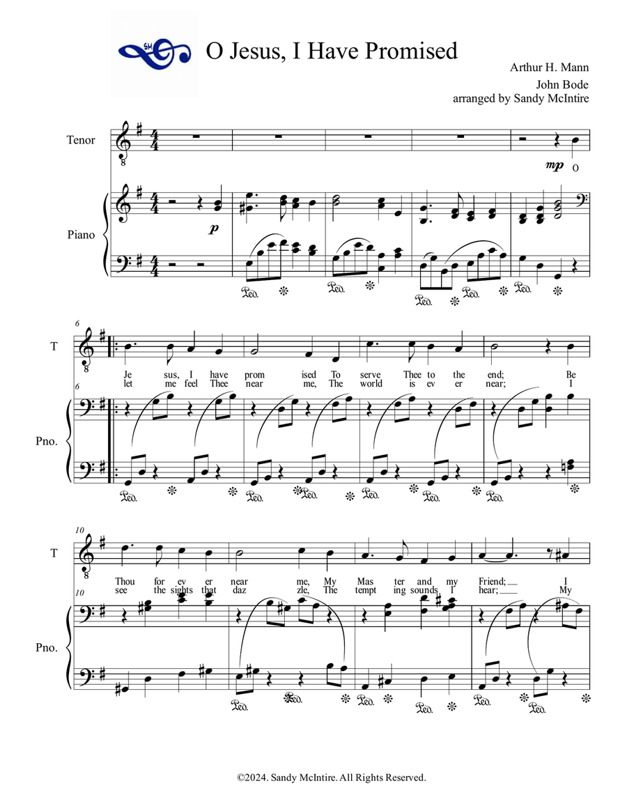 O Jesus, I Have Promised O Jesus, I Have Promised Tenor Voice scores gallery preview page 1
