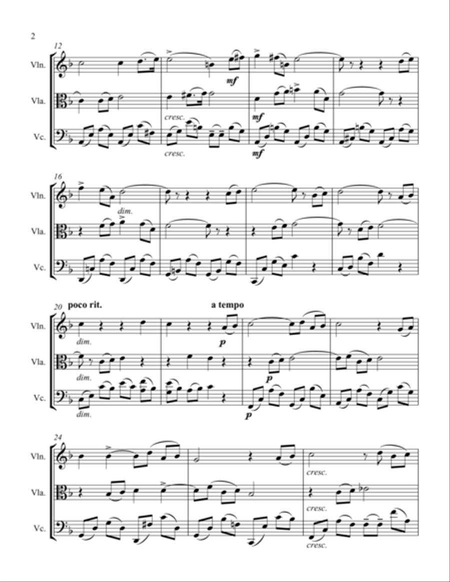 Romanze from Children's Suite Op. 65 String Trio scores gallery preview page 2
