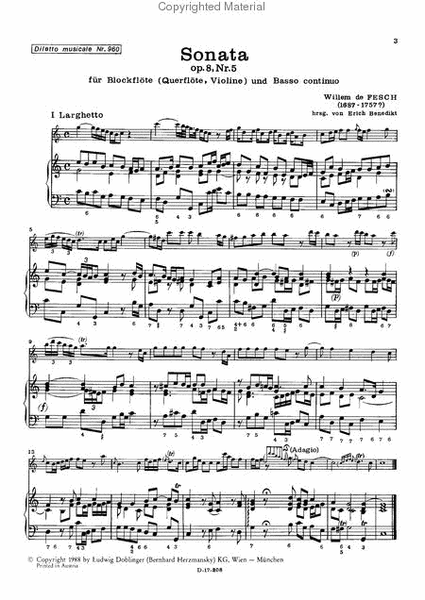 6 Sonaten op. 8, Sonata Nr. 5 C-Dur