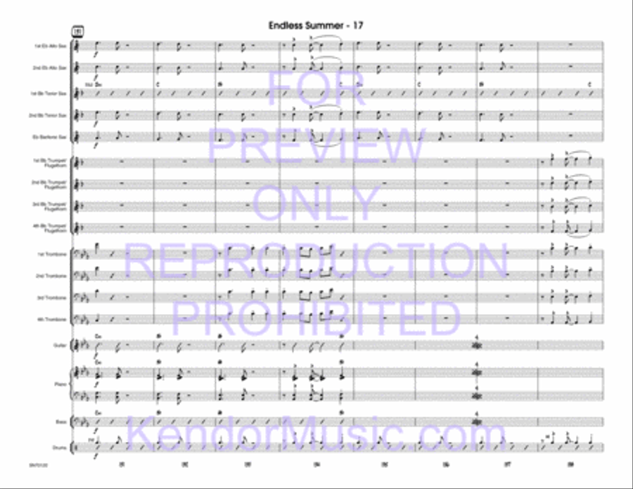 Endless Summer (Full Score) Jazz Ensemble scores gallery preview page 18