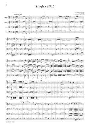 Book cover for Beethoven Symphony No.5, 1st mvt., for string quartet, CB011