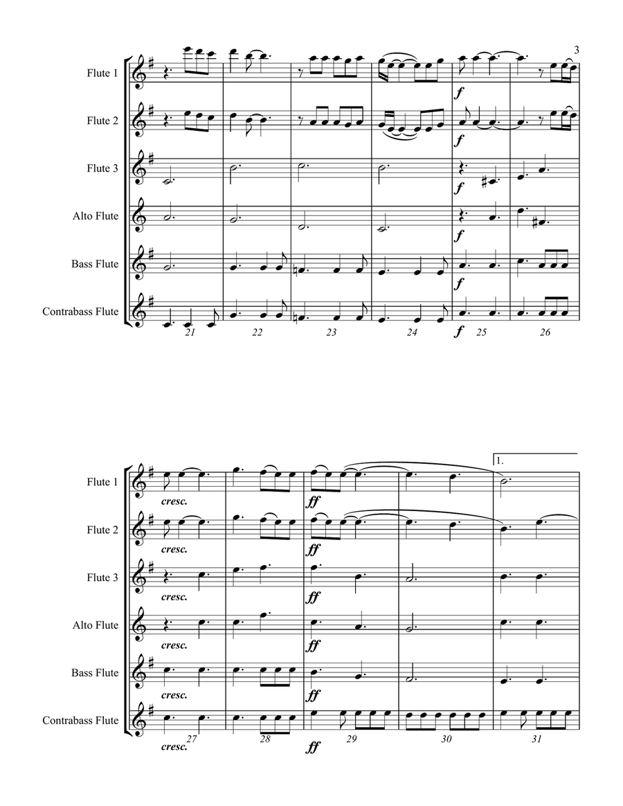 Nights In White Satin Woodwind Ensemble scores gallery preview page 3