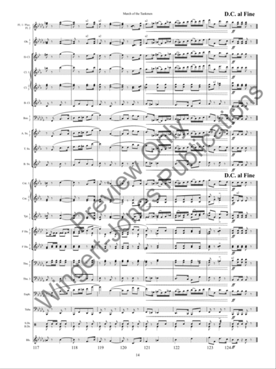 March of the Tankmen Concert Band scores gallery preview page 17