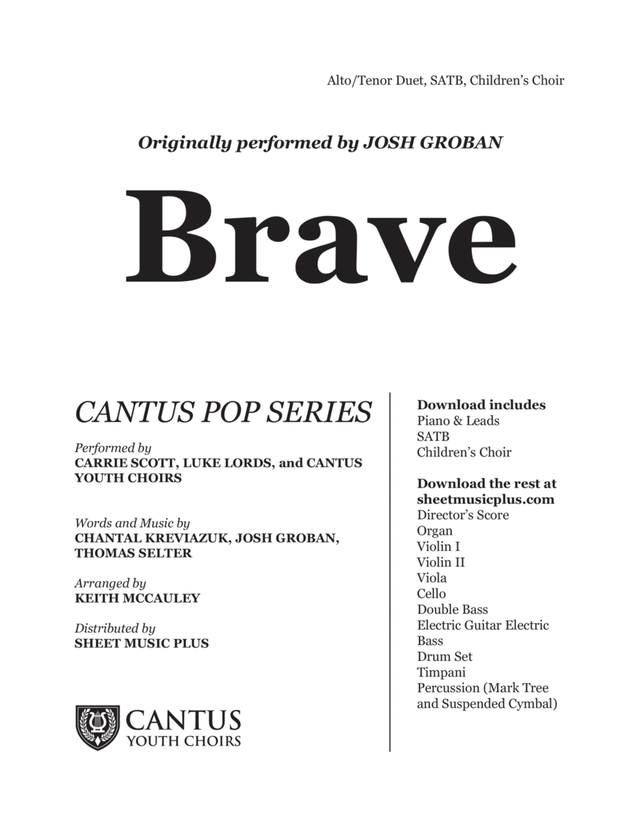 Brave Brave 4-Part scores gallery preview page 1