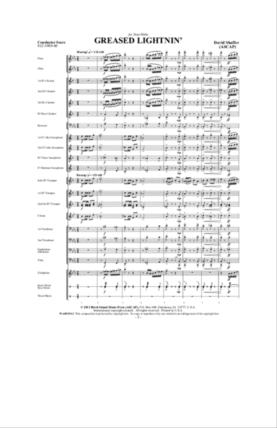 Greased Lightnin' Concert Band scores gallery preview page 2