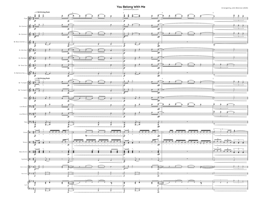 You Belong With Me Marching Band scores gallery preview page 1