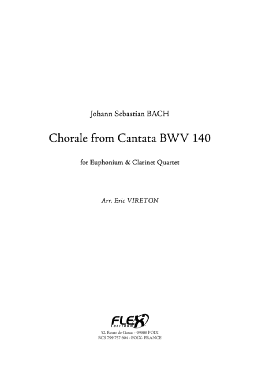 Chorale from Cantata BWV 140 Clarinet Quartet scores gallery preview page 1