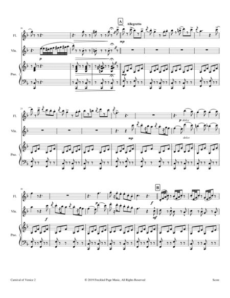 Carnival of Venice (Op.78) - Flute, Violin, & Piano