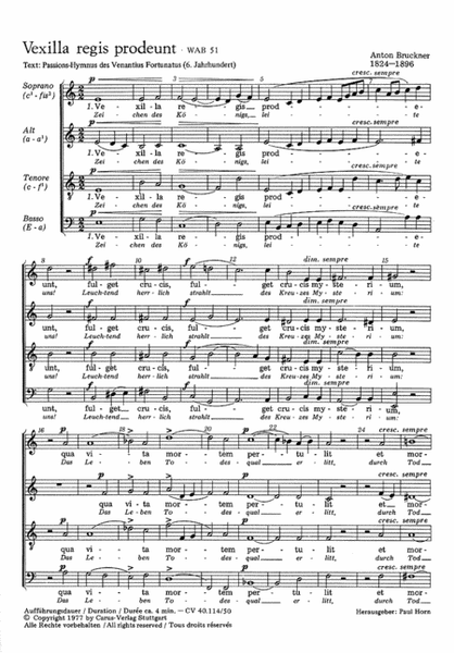 Vexilla Regis prodeunt by Anton Bruckner Choir - Sheet Music