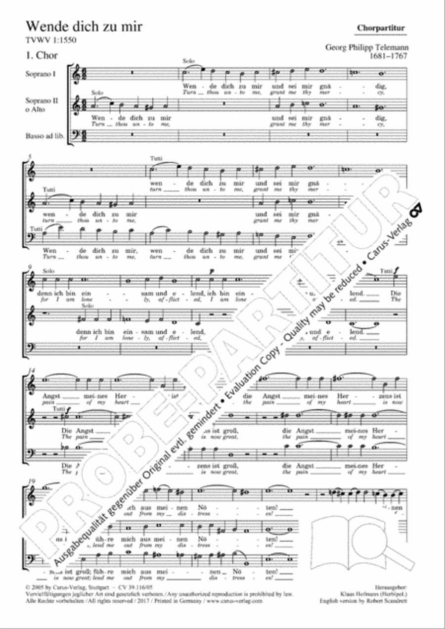 Turn thy face to me (Wende dich zu mir) Choir scores gallery preview page 2