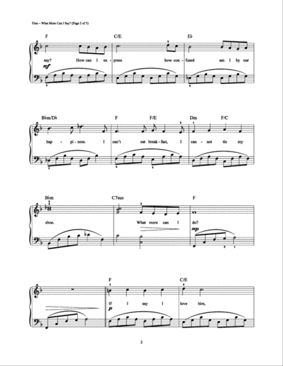 What More Can I Say What More Can I Say Easy Piano scores gallery preview page 2