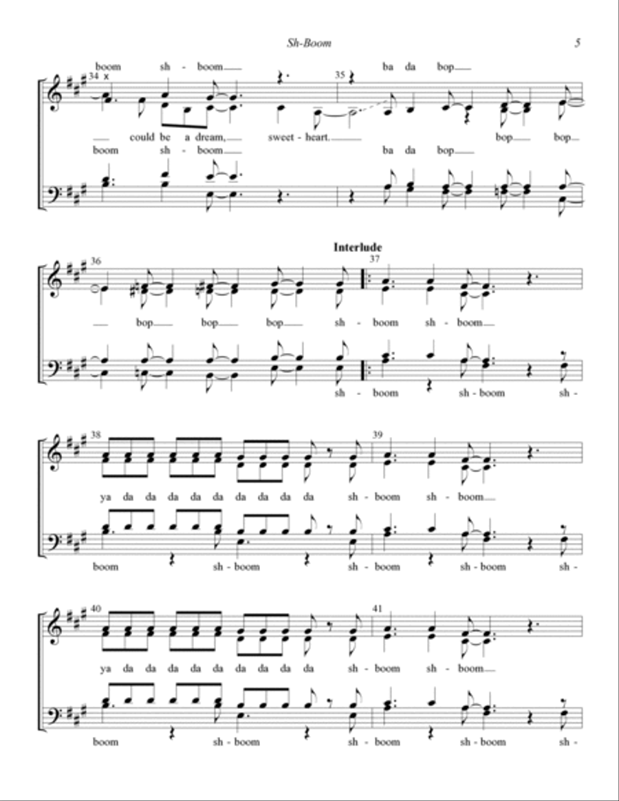 Sh-Boom (Life Could Be A Dream) (arr. Dave Briner) 4-Part scores gallery preview page 5