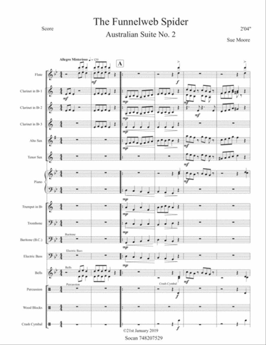 Funnel Web Spider Concert Band scores gallery preview page 1