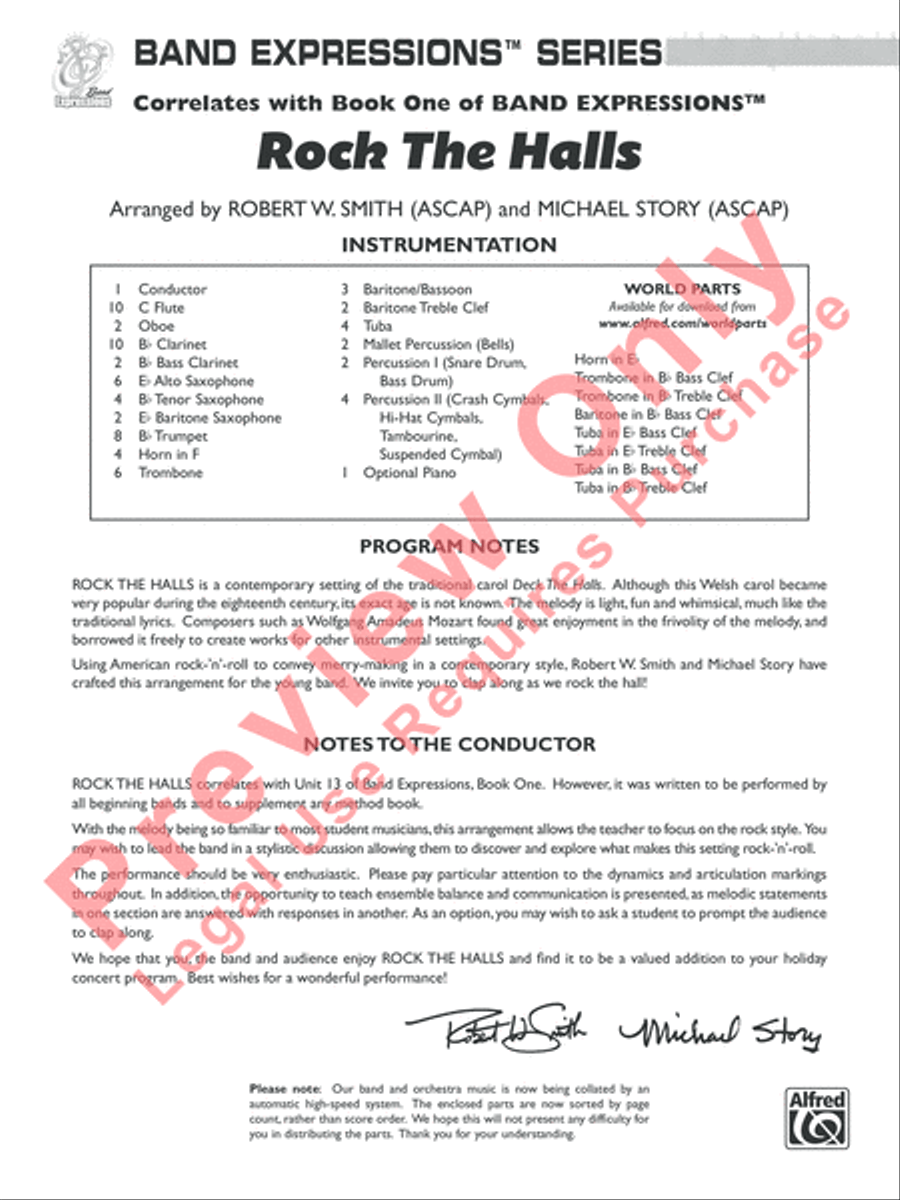 Rock the Halls (Based on Deck the Halls) Concert Band scores gallery preview page 2