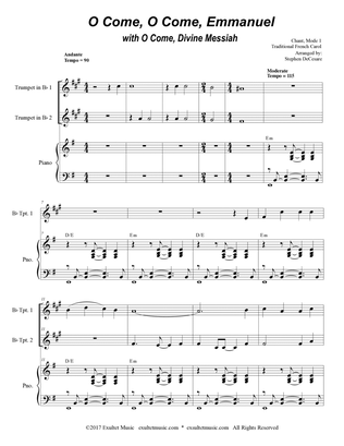 O Come, O Come, Emmanuel (with "O Come, Divine Messiah") (Duet for Bb-Trumpet)