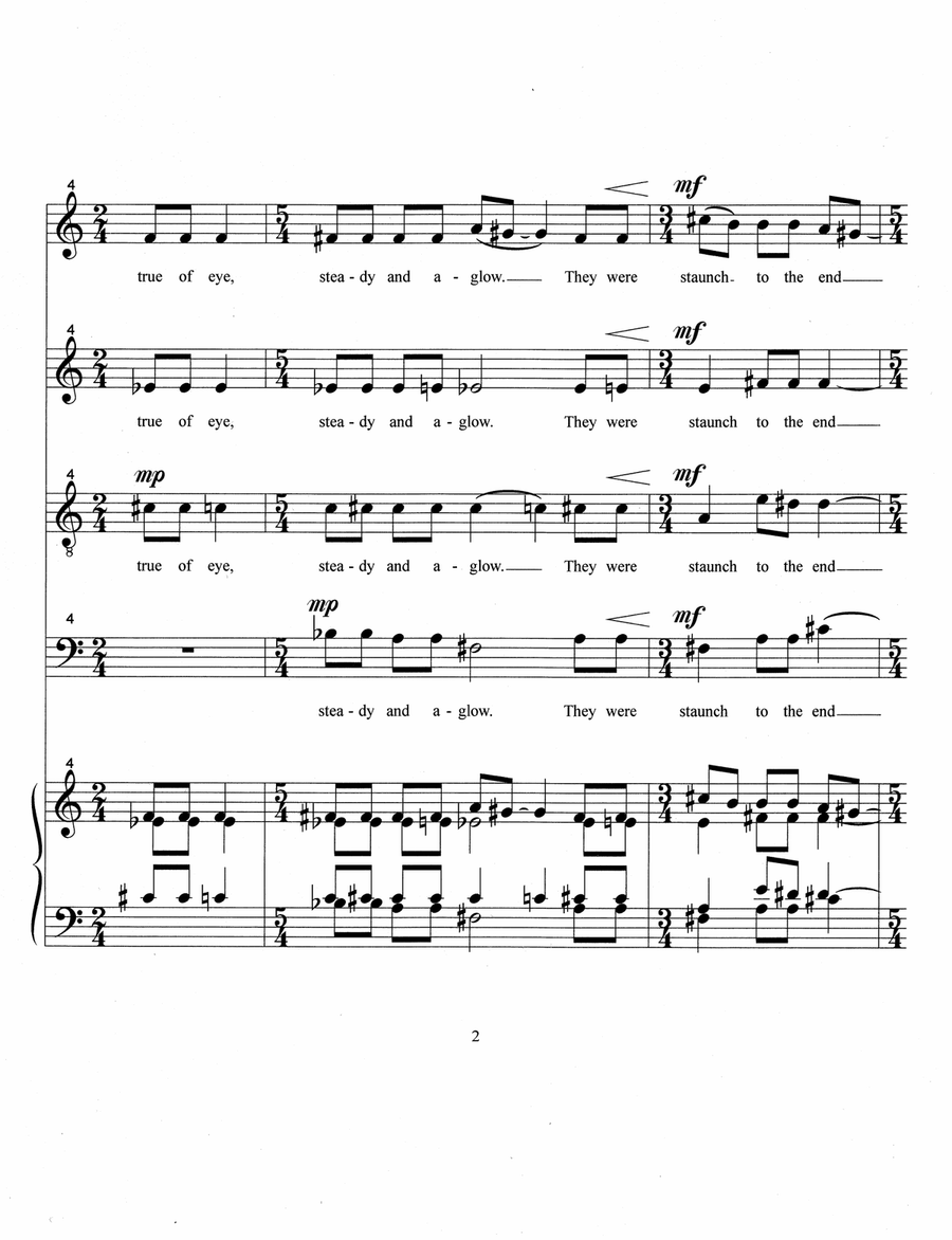 Ode to Remembrance (2018) 4-Part scores gallery preview page 4