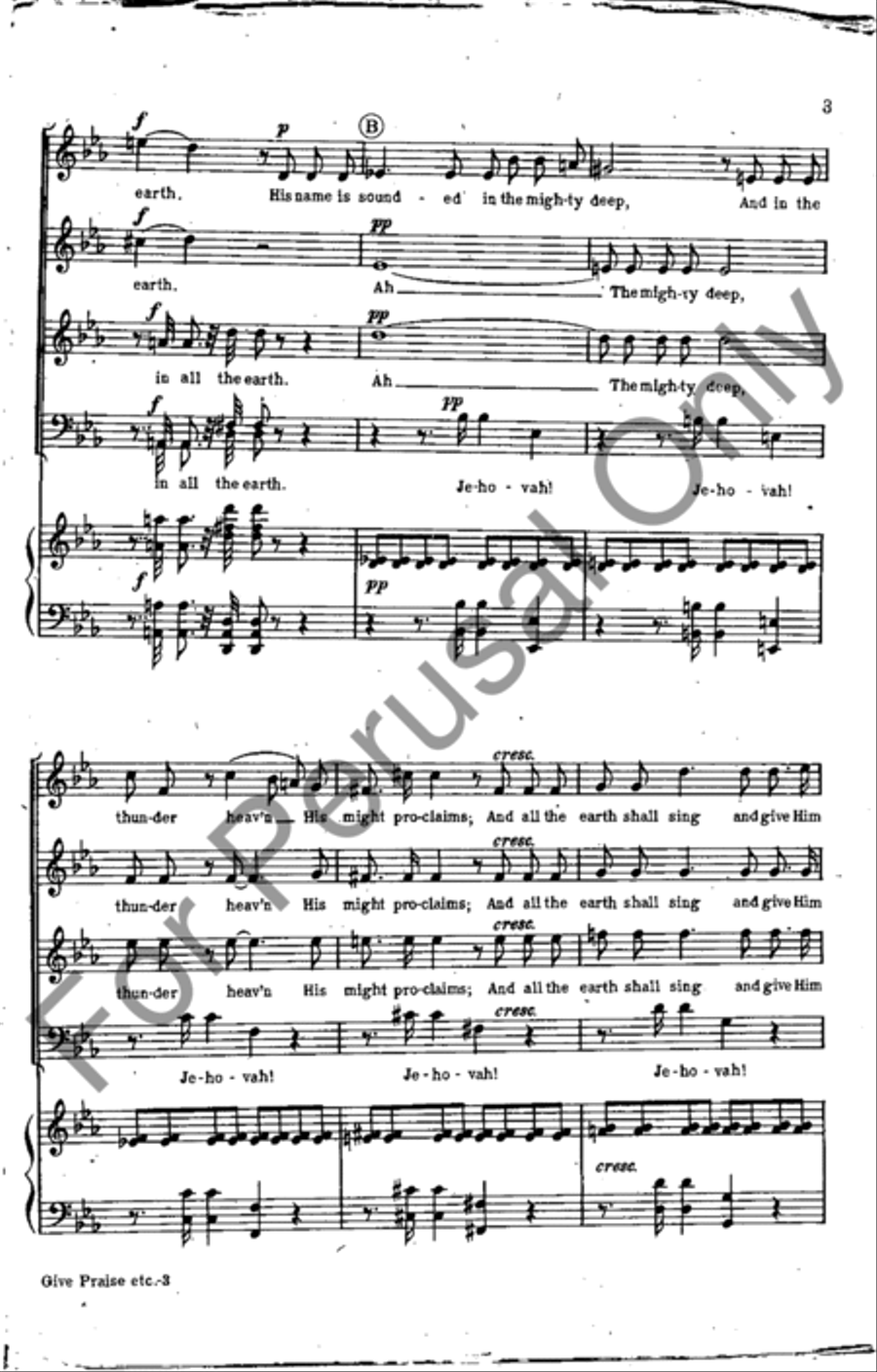 Give Praise To Him 4-Part scores gallery preview page 3