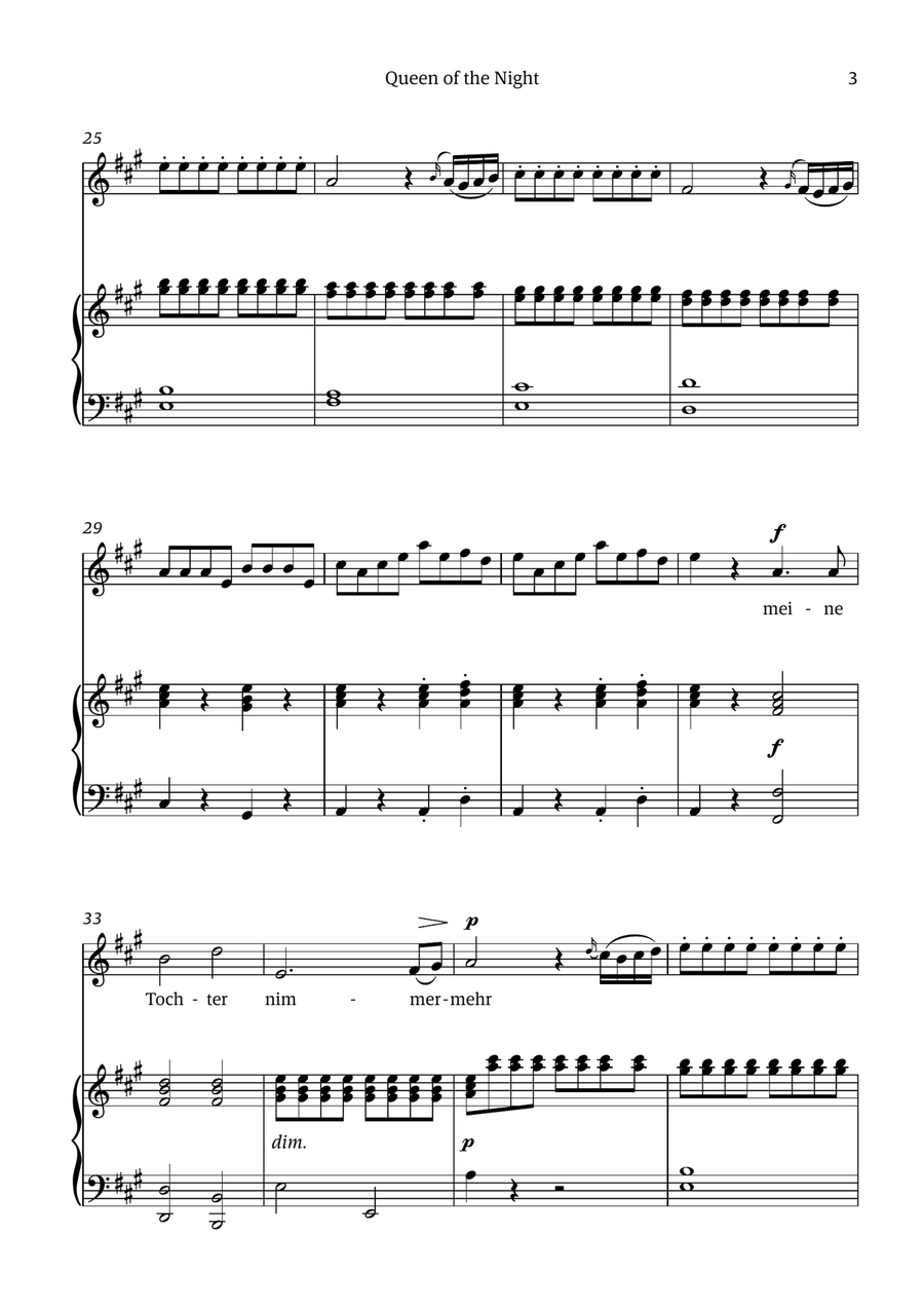 Queen of the Night (aria) - for ALTO in F# minor Chamber Music scores gallery preview page 3