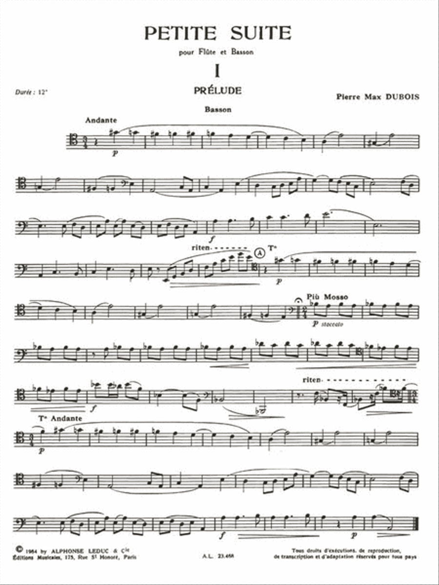 Petite Suite (flute & Bassoon) Bassoon scores gallery preview page 2