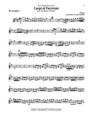 Largo al factotum from The Barber of Seville - Bb Trumpet 1 (Brass Quintet)