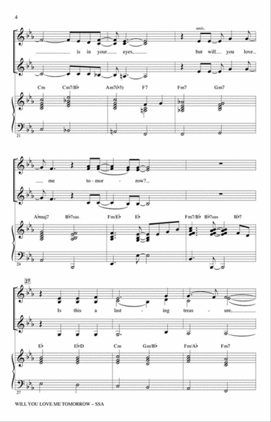 Will You Love Me Tomorrow (Will You Still Love Me Tomorrow) SSA scores gallery preview page 4