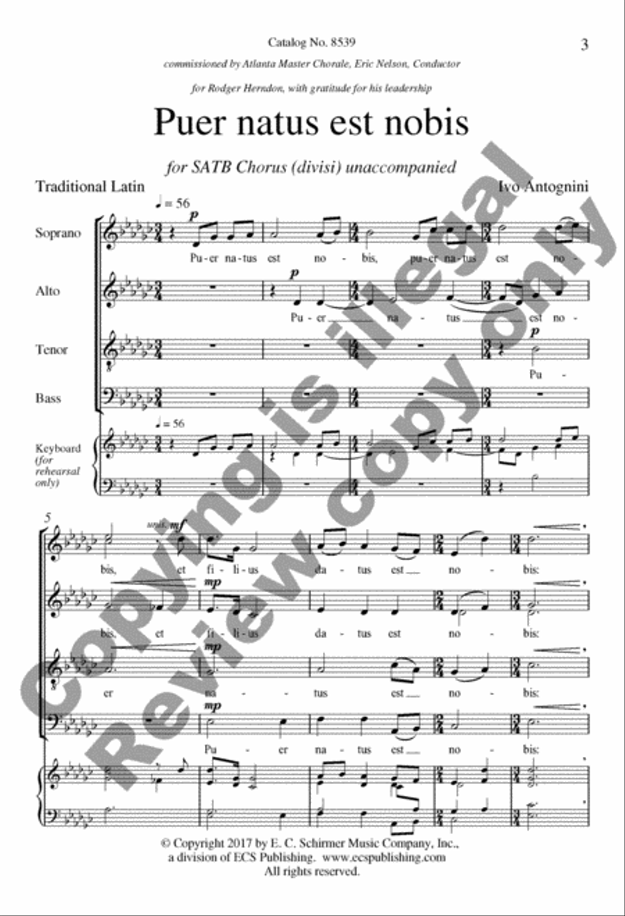 Puer natus est nobis Puer natus est nobis Divisi scores gallery preview page 3