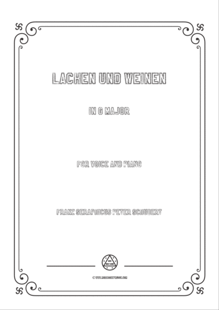 Schubert-Lachen und Weinen in G Major,for voice and piano Schubert-Lachen und Weinen in G Major,for voice and piano Voice Solo scores gallery preview page 1