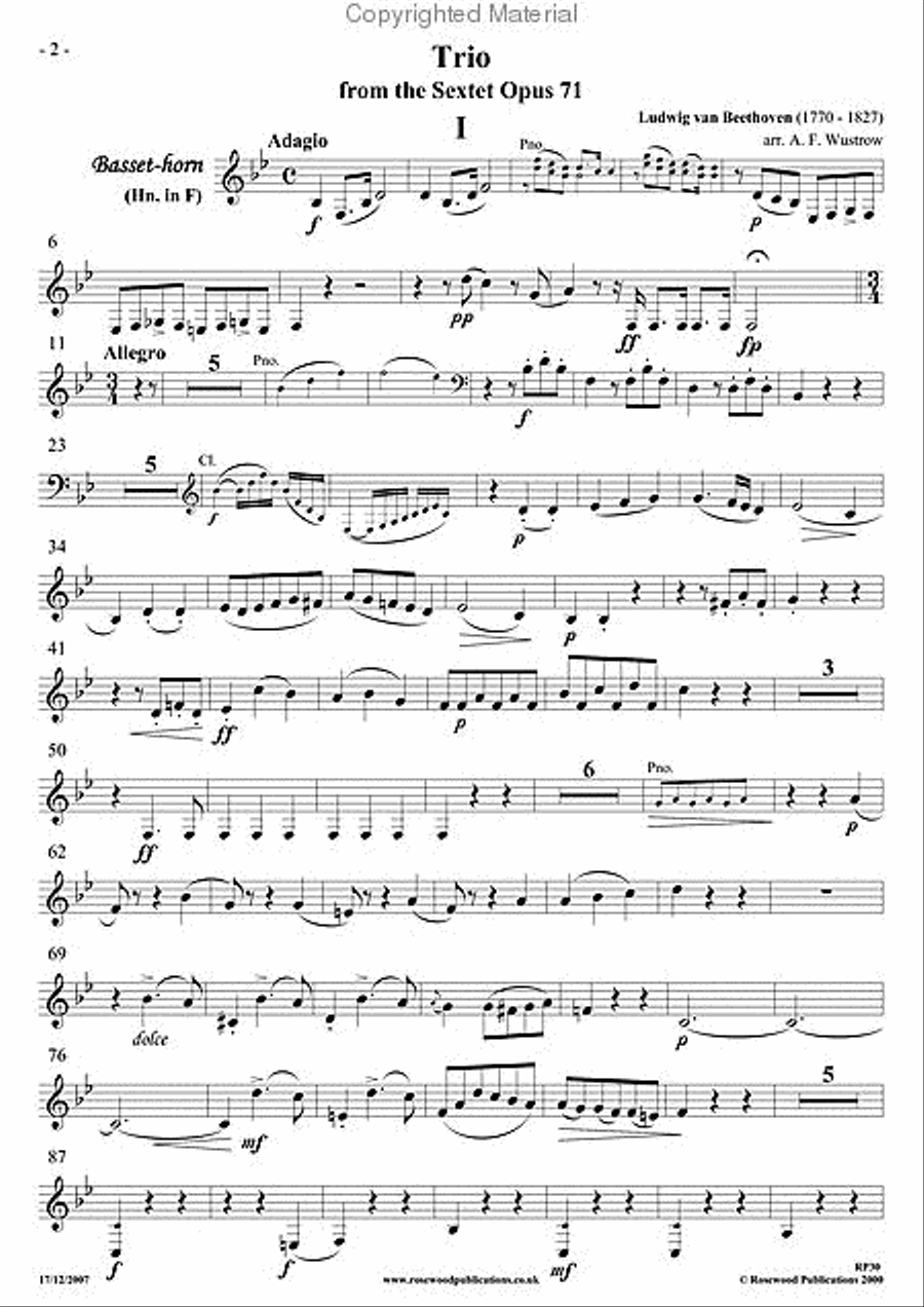 Trio (from Wind Sextet, Op. 71) Clarinet scores gallery preview page 5