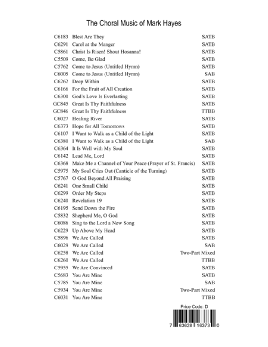 Hope for all Tomorrows Hope for all Tomorrows Choir scores gallery preview page 16