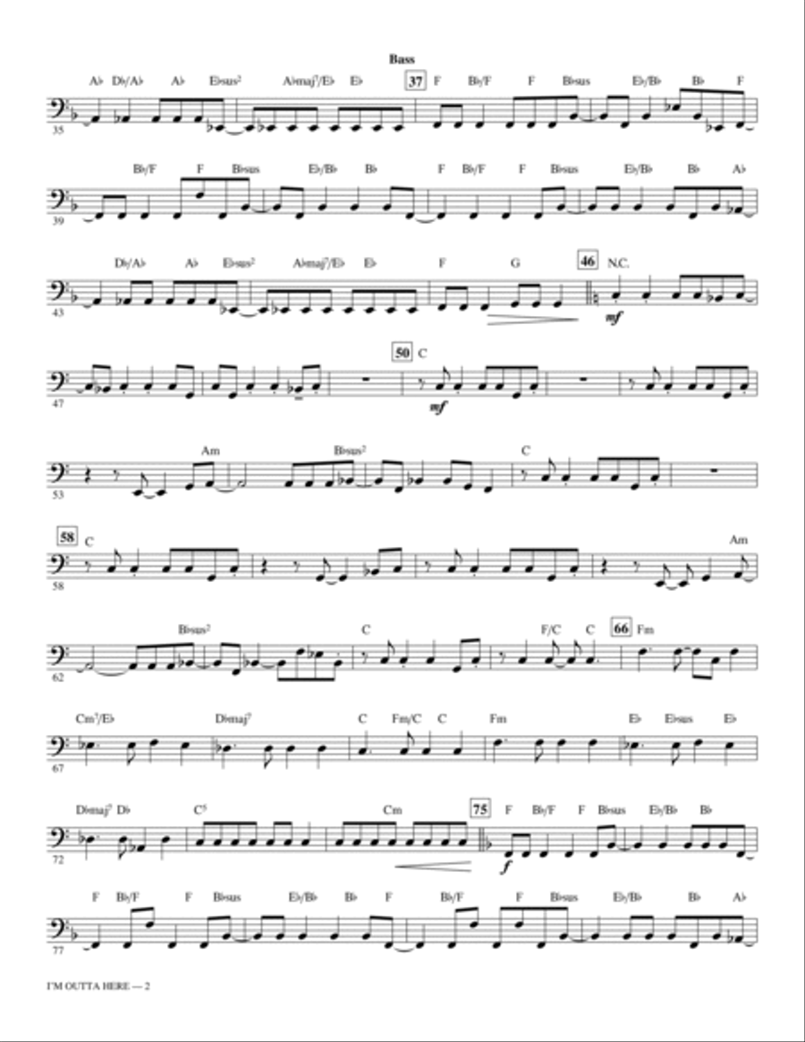 I'm Outta Here - Bass I'm Outta Here - Bass Choir scores gallery preview page 2