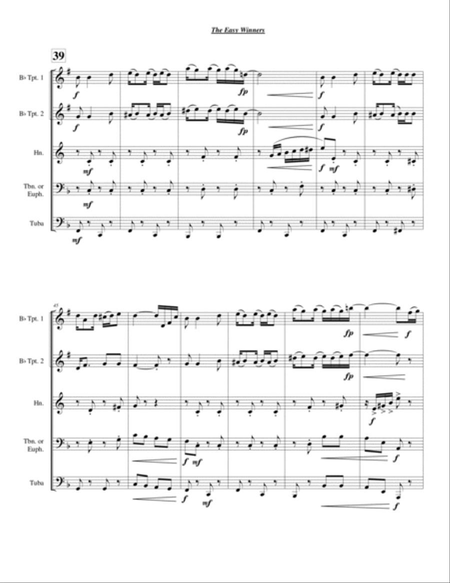 The Easy Winners Chamber Music scores gallery preview page 5