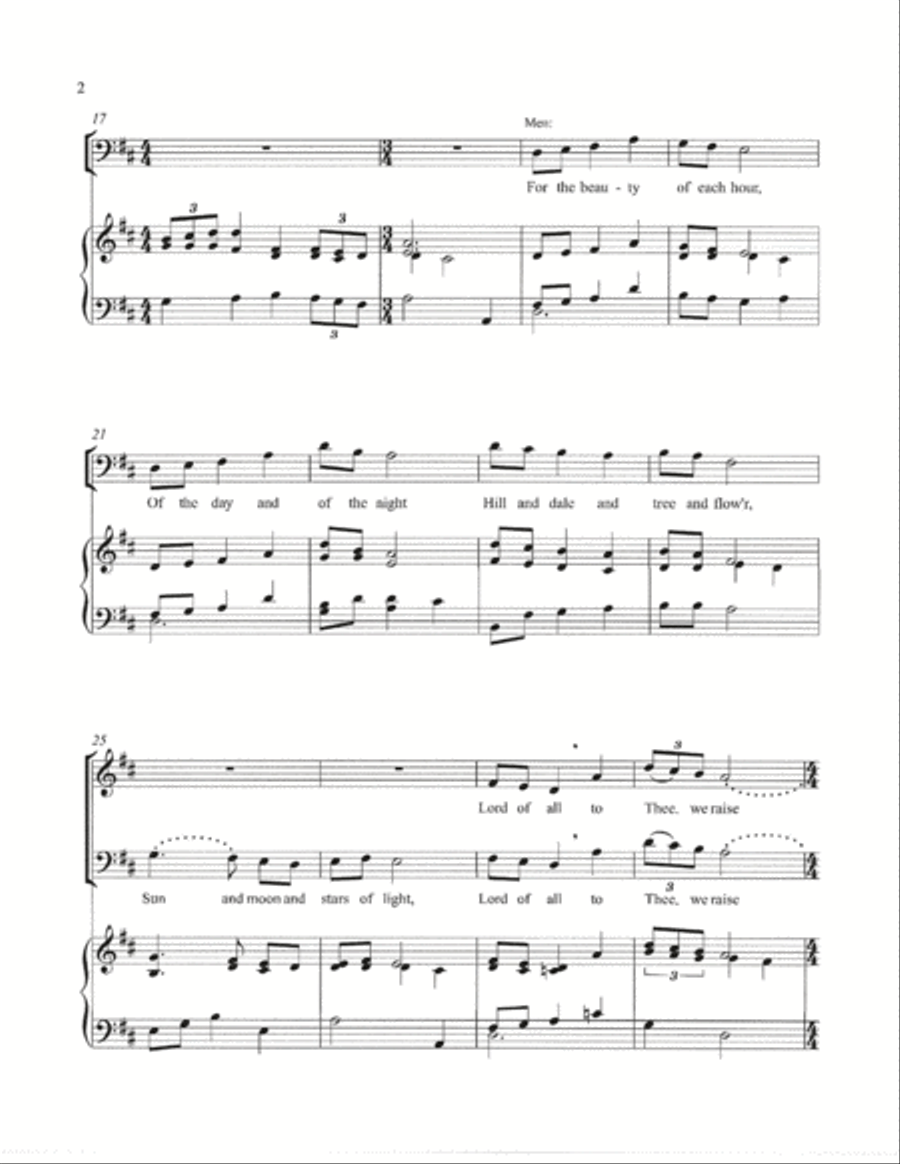 For the Beauty of the Earth 2-Part scores gallery preview page 3
