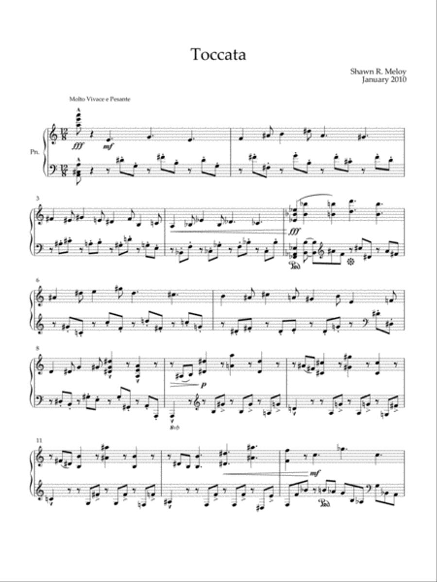 Toccata (2010) Toccata (2010) Piano Solo scores gallery preview page 1