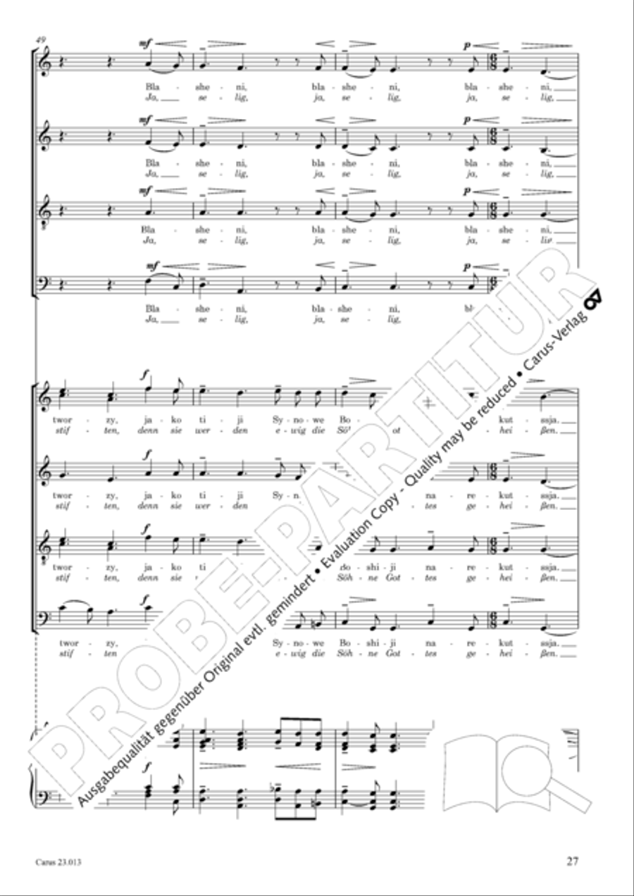 Liturgy of St. John Chrysostom op. 31 for mixed choir a cappella (Chrysostomos-Liturgie op. 31 fur Chor a cappella mit singbarem deutschem Text) A Cappella scores gallery preview page 49