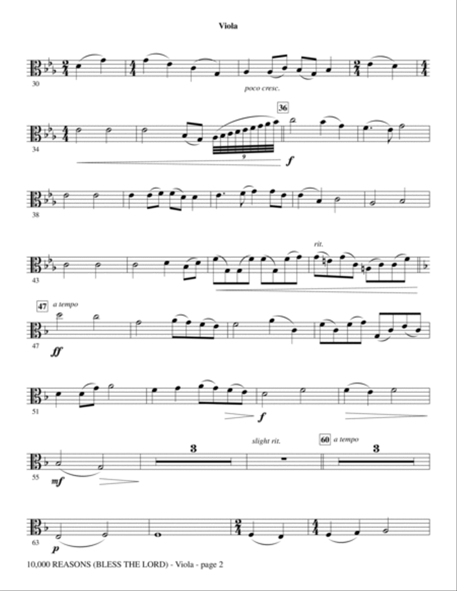 10,000 Reasons (Bless The Lord) - Viola Choir scores gallery preview page 2