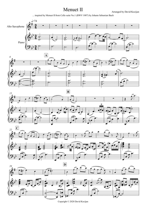 Menuet II - EASY (alto sax & piano)