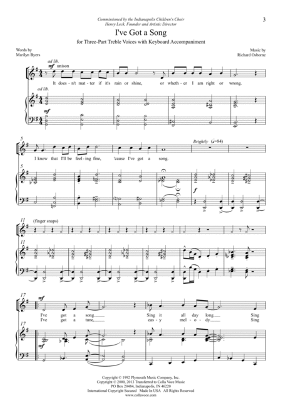 I've Got A Song SSA scores gallery preview page 2