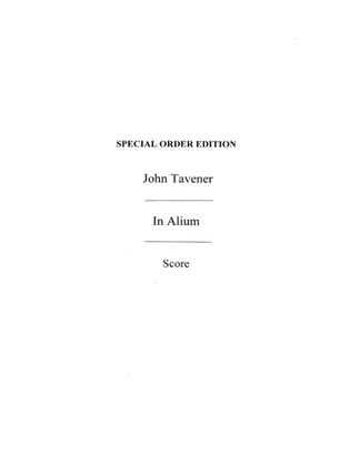 John Tavener: In Alium (Full Score)
